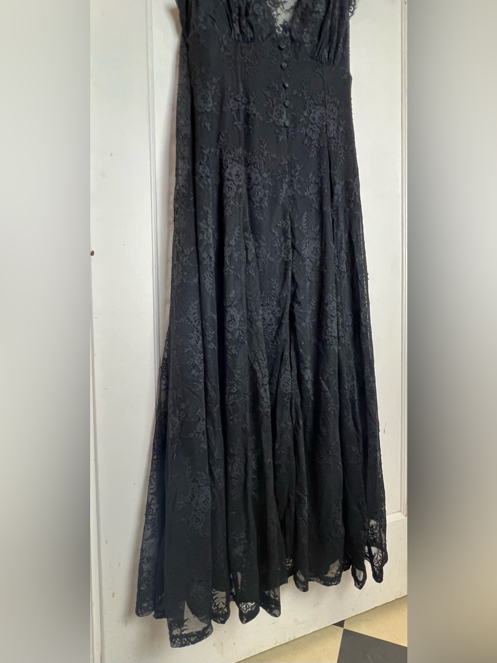 Popilush Black XL Shapewear Lace Fantasy Maxi Sculpting Dress Boho Whimsigoth - Picture 14 of 14